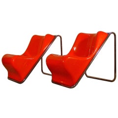 Alberto Rosselli "P110" lounge chairs for Saporiti