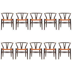 Splendid Set of Ten Hans J. Wegner "CH12" Wishbone Chairs