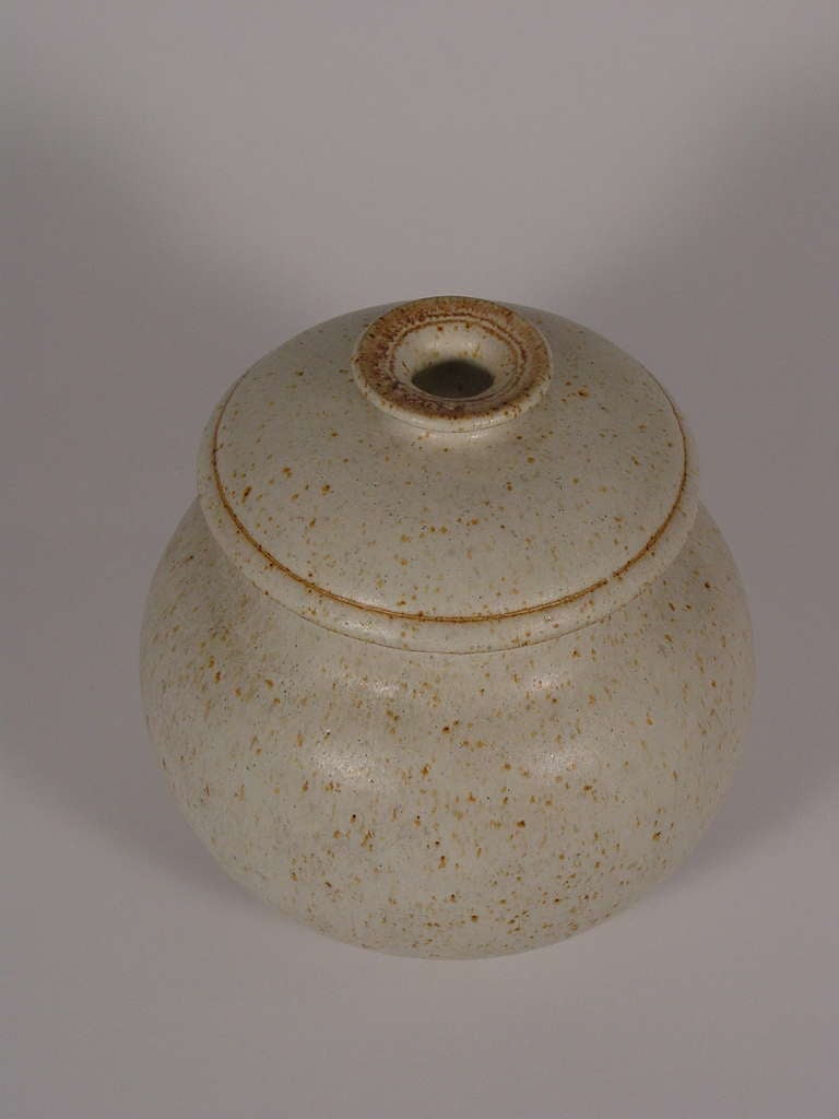 Mid-Century Modern Bruno Gambone Ceramic Jar For Sale