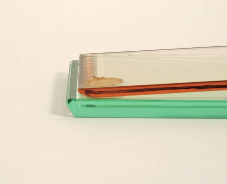 Fontana Arte Glass Notepad, Italy 1950s In Good Condition For Sale In Milan, IT