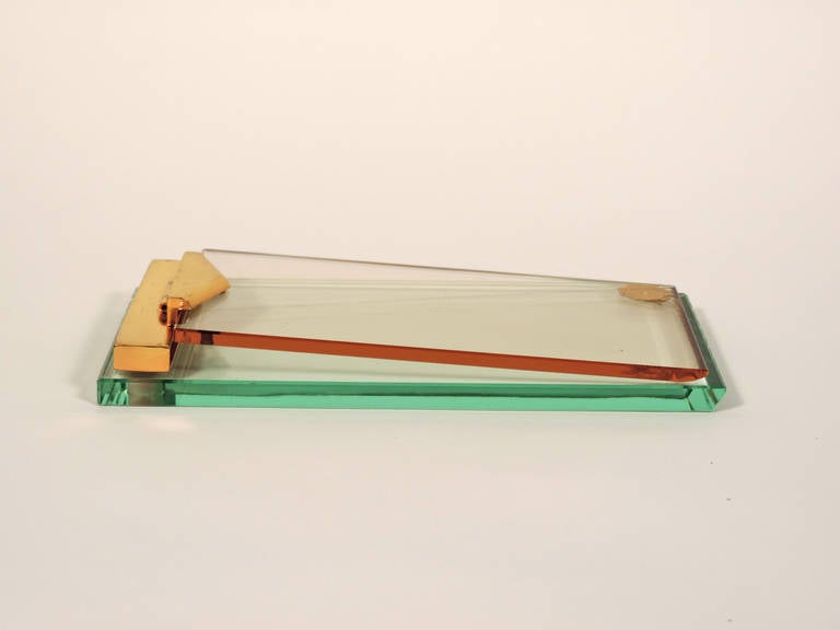 Mid-Century Modern Fontana Arte Glass Notepad, Italy 1950s For Sale