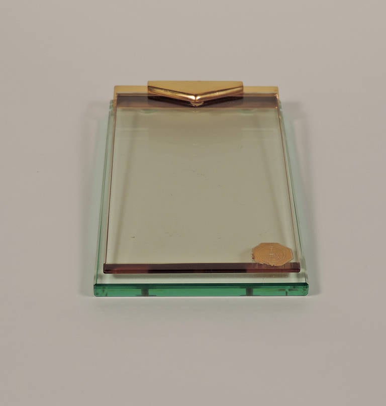 Italian Fontana Arte Glass Notepad, Italy 1950s For Sale