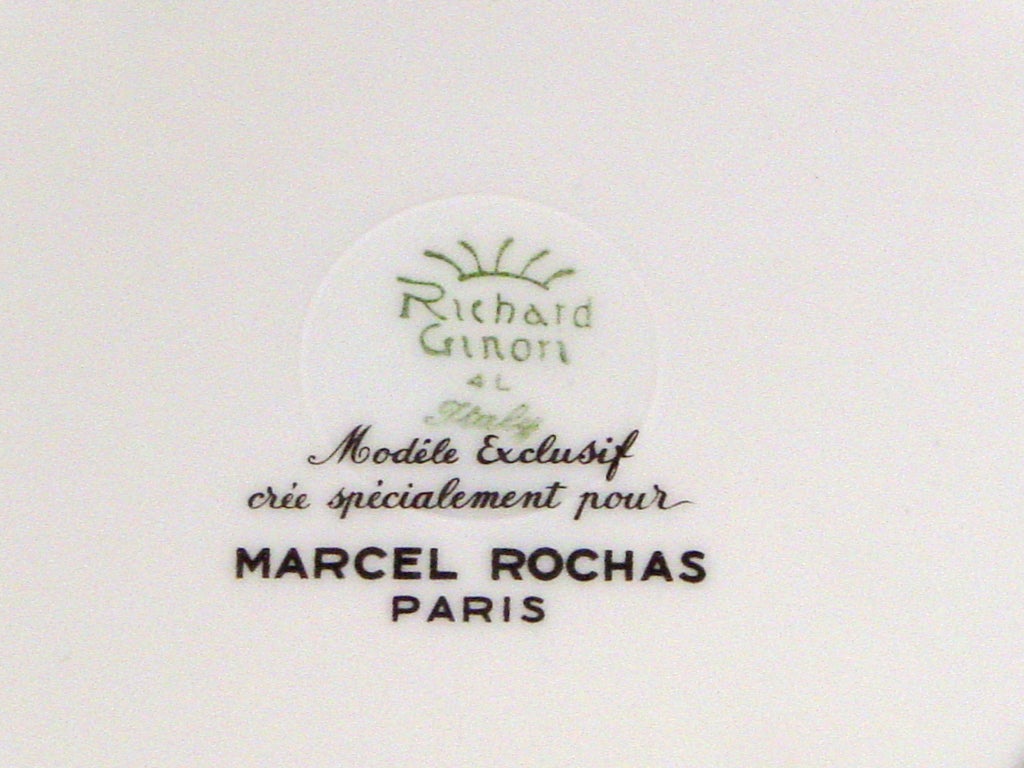 20th Century Richard Ginori Plates For Marcel Rochas For Sale