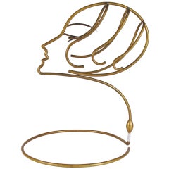Antique Italian Art Deco Brass Mannequin Head