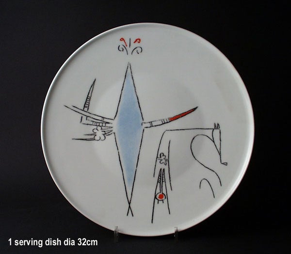 Late 20th Century Cuban Artist Wifredo Lam Dinner Service, Italy, 1970s For Sale