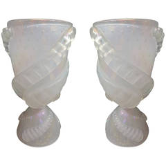 Pair of Table Lamps Signed Barovier & Toso