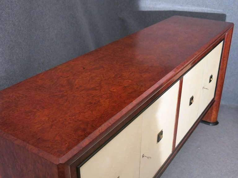 Art Deco Maple Wood and Parchment Italian Sideboard, 1940 2