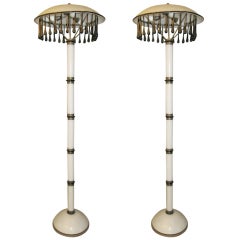 Vintage Murano Floor Lamp With Glass Drops