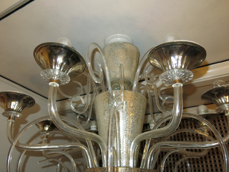 Art Deco Chandelier of Murano Glass, Italy 1940s