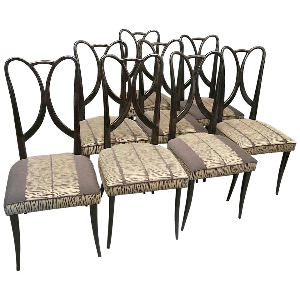 Four 1930 Guglielmo Ulrich Italian Art Deco Chairs