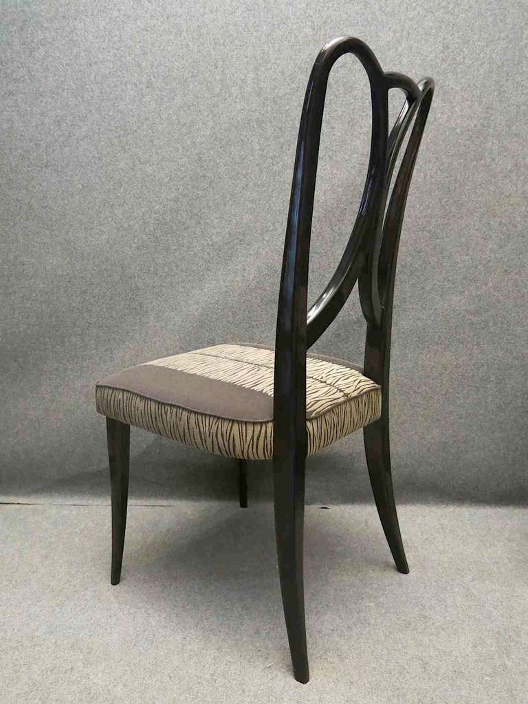 Wood Four 1930 Guglielmo Ulrich Italian Art Deco Chairs