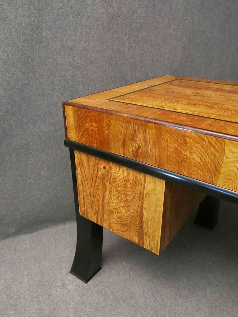 Rectangular Ashwood Italian Art Deco Writing Desk, 1940 3