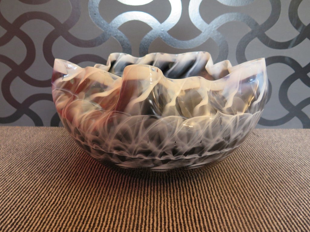 Mid-Century Modern Cachepot in Murano Glass