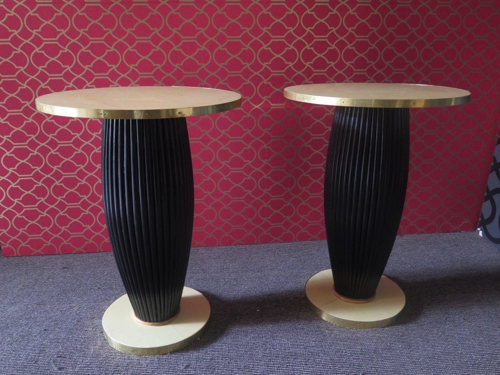 Art Deco Pair of Side Tables in Parchment French