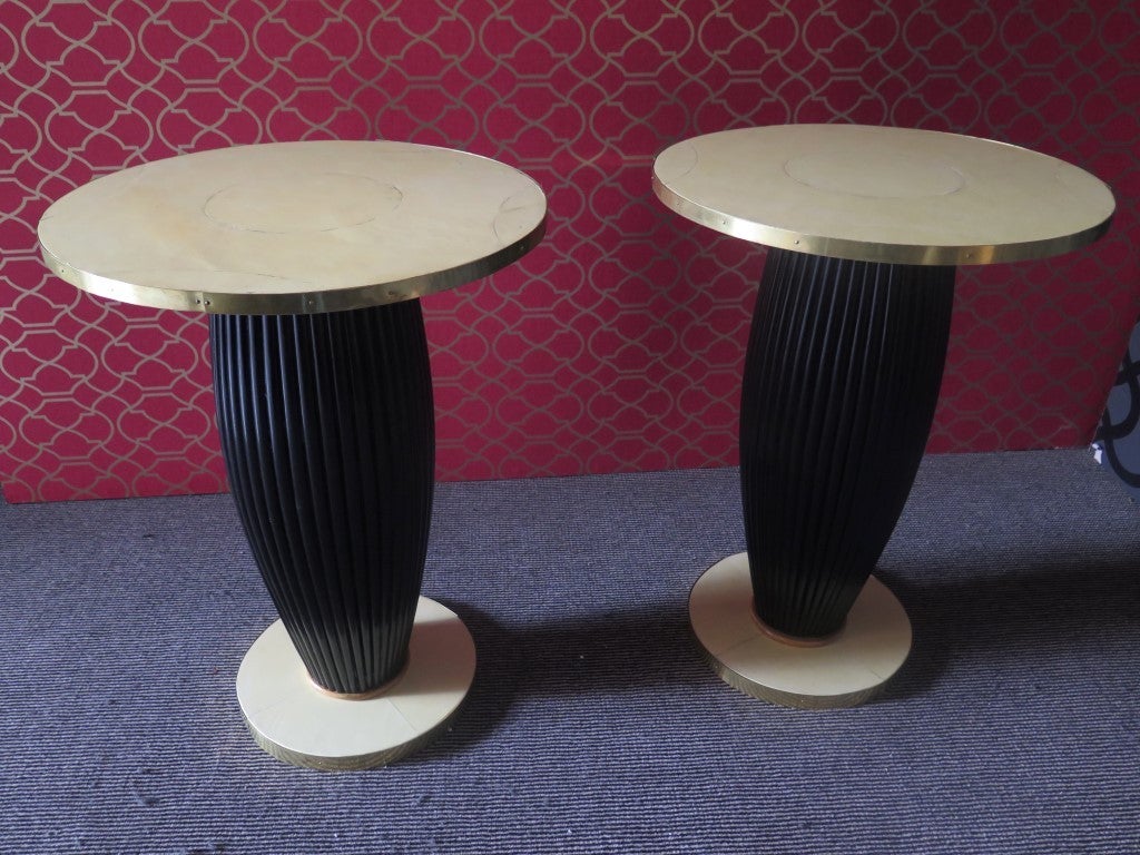 Pair of Side Tables in Parchment French 4