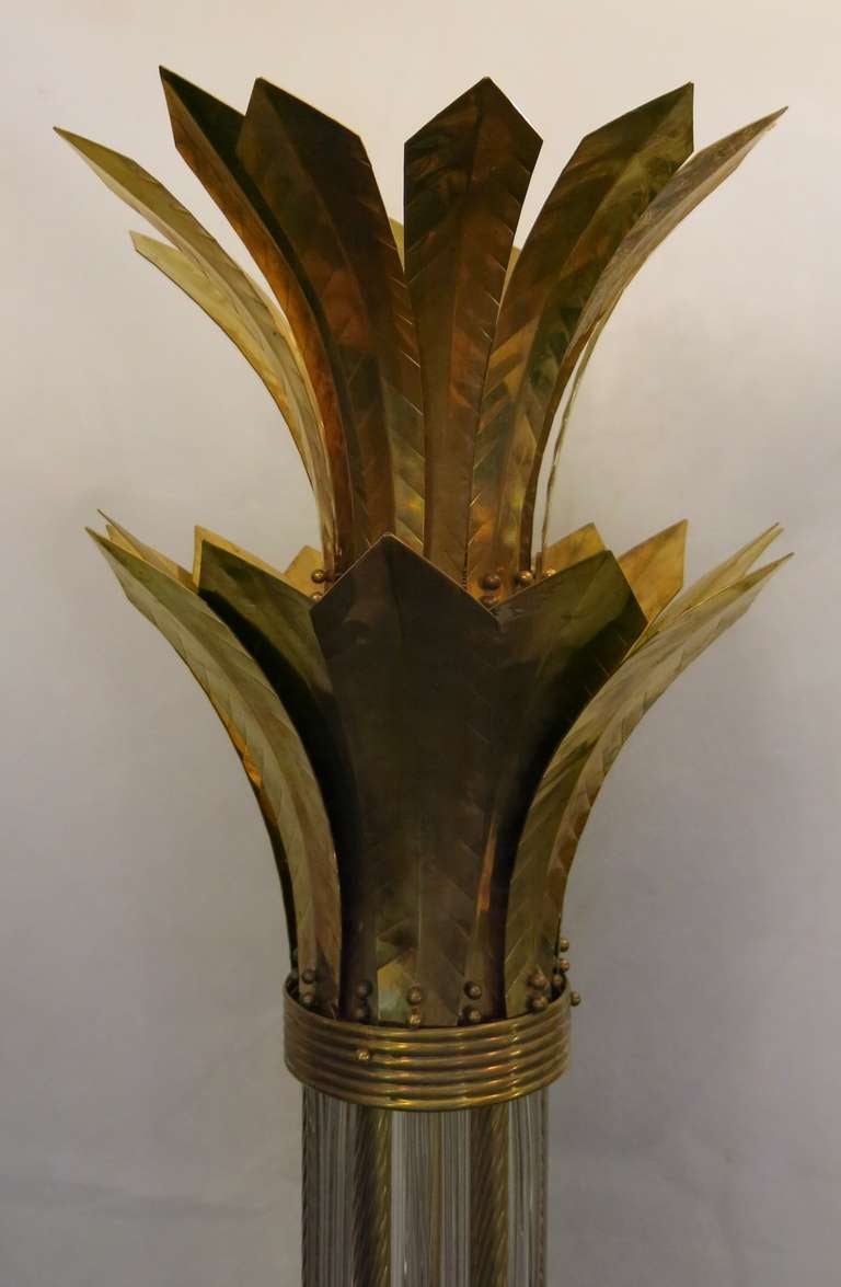 Art Deco Floor Lamp Shaped Like A Palm Tree