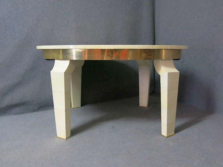 Art Deco Shiny Table in Parchment