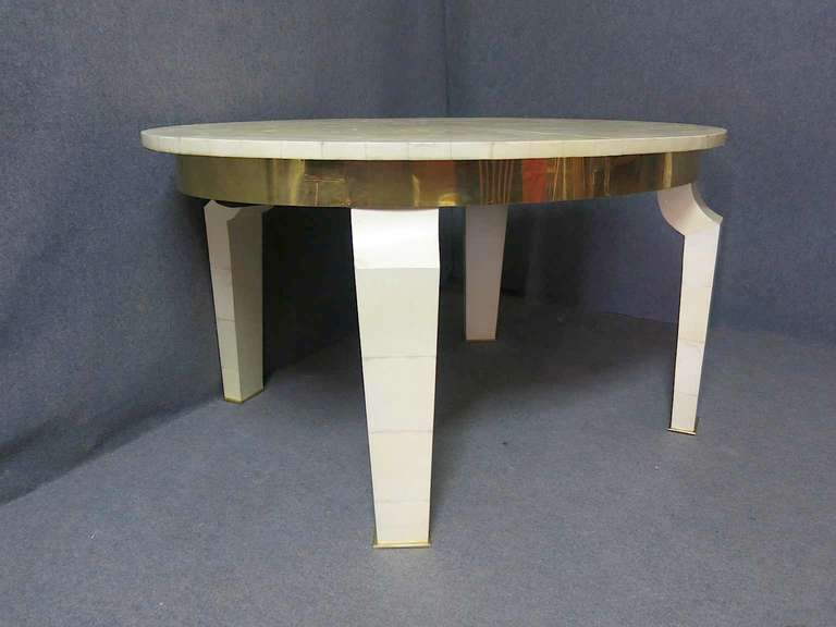 Mid-20th Century Shiny Table in Parchment