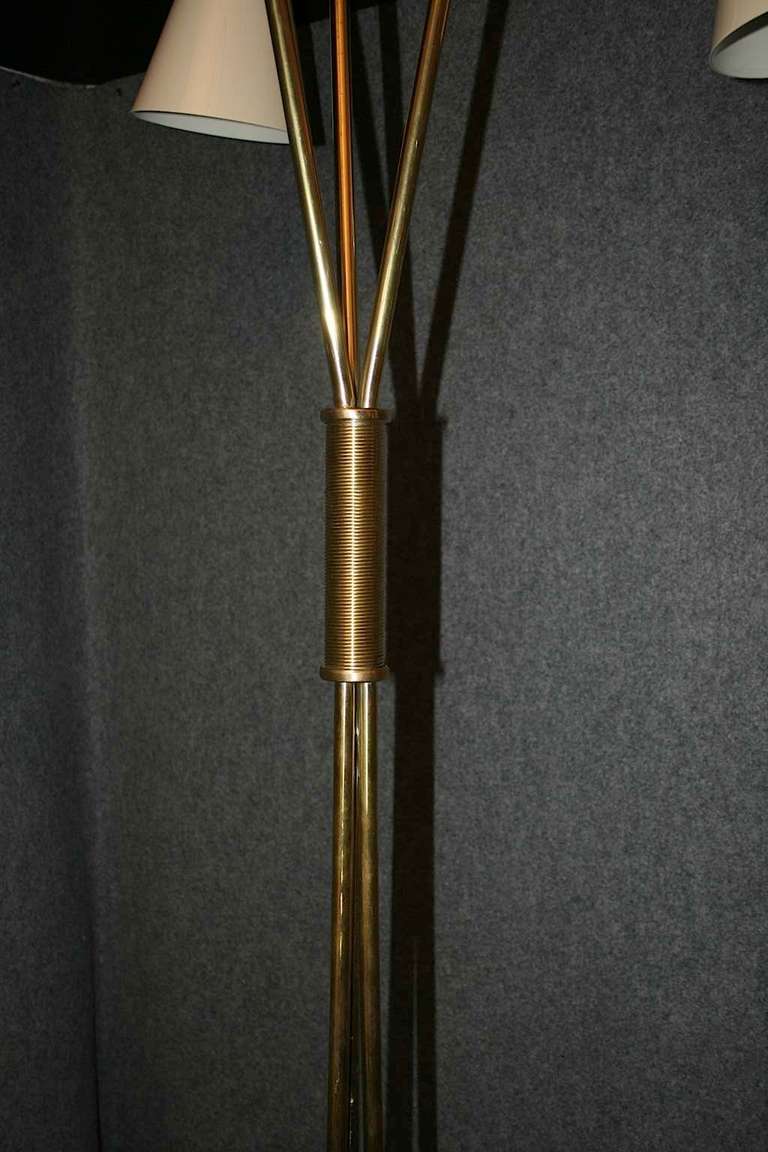 Italian Midcentury three Lights Brass italian Floor Lamp, 1960