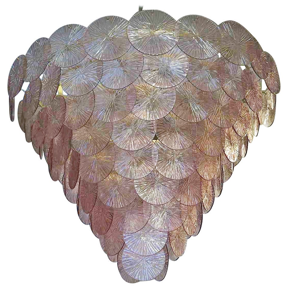 1970 Murano Round Amethyst color Chandelier