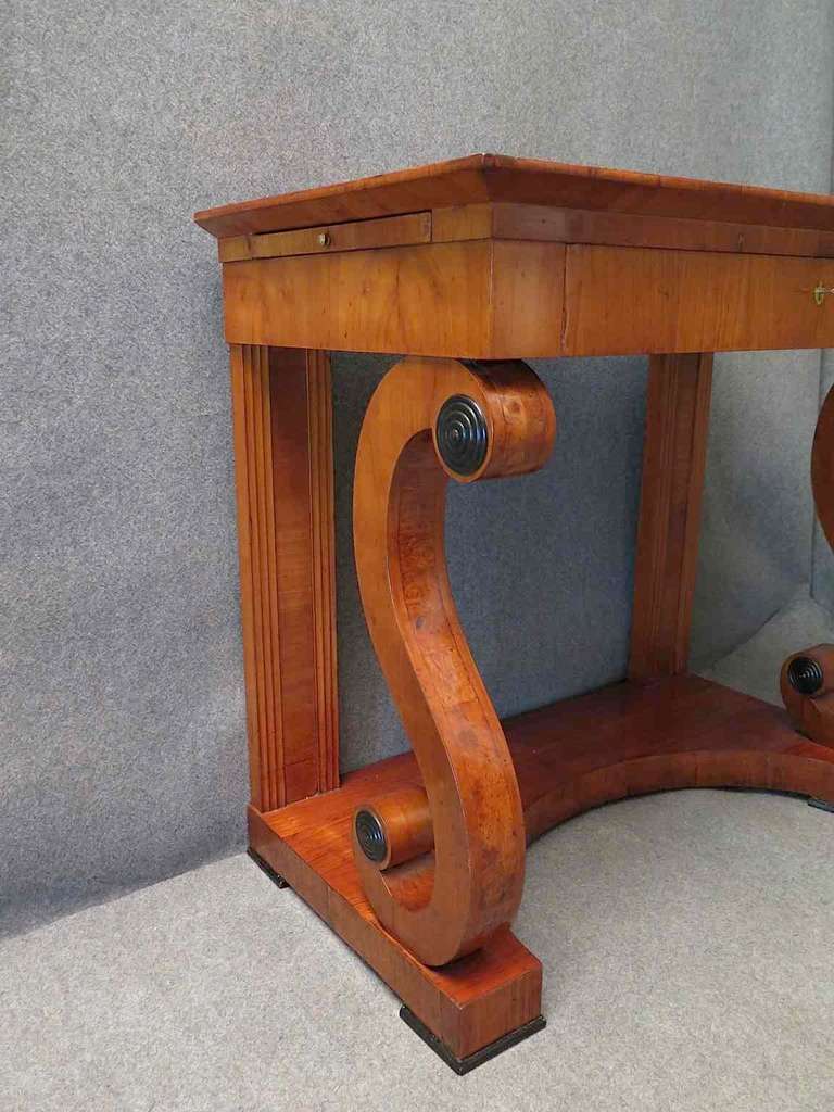Early 19th Century Biedermeier Square Cherrywood Console Table, 1820