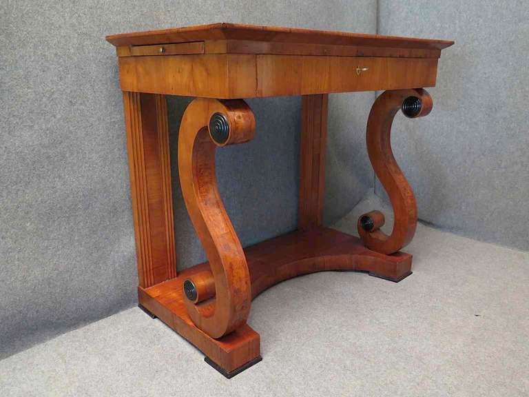 Biedermeier Square Cherrywood Console Table, 1820 1