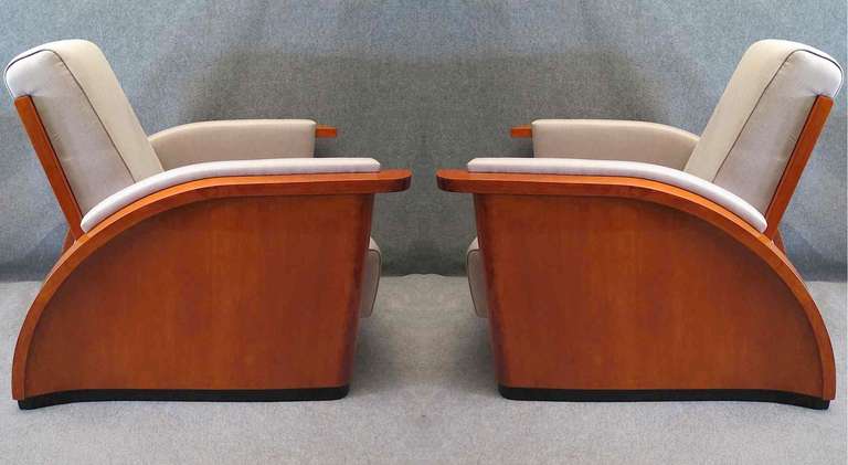 Pair of Cherry French Art Deco Armchairs 4