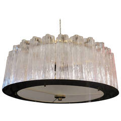 Vintage 1960s Murano Art Glass and Brass Midcentury Chandelier