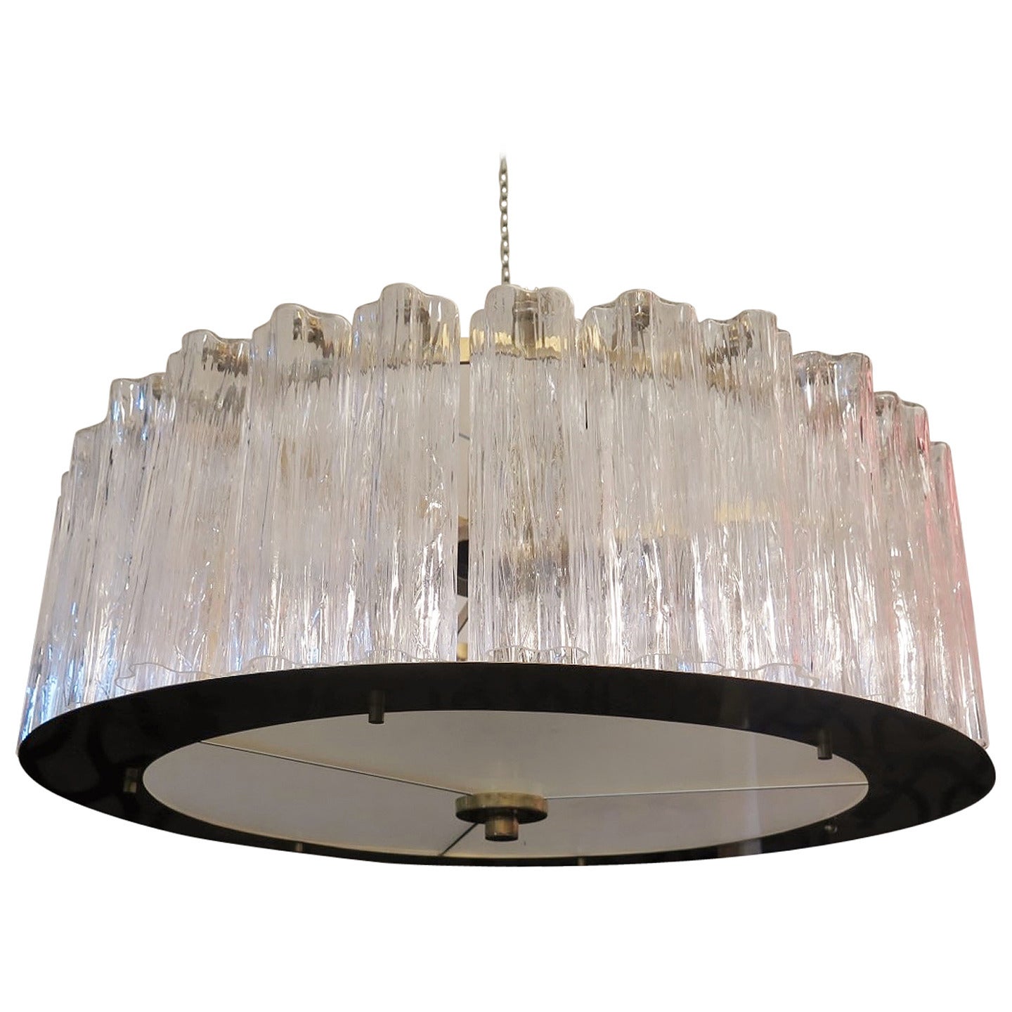 1960s Murano Art Glass and Brass Midcentury Chandelier