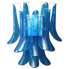 Mazzega Murano Blue Art Glass Midcentury Wall Lights Sconces, 1970