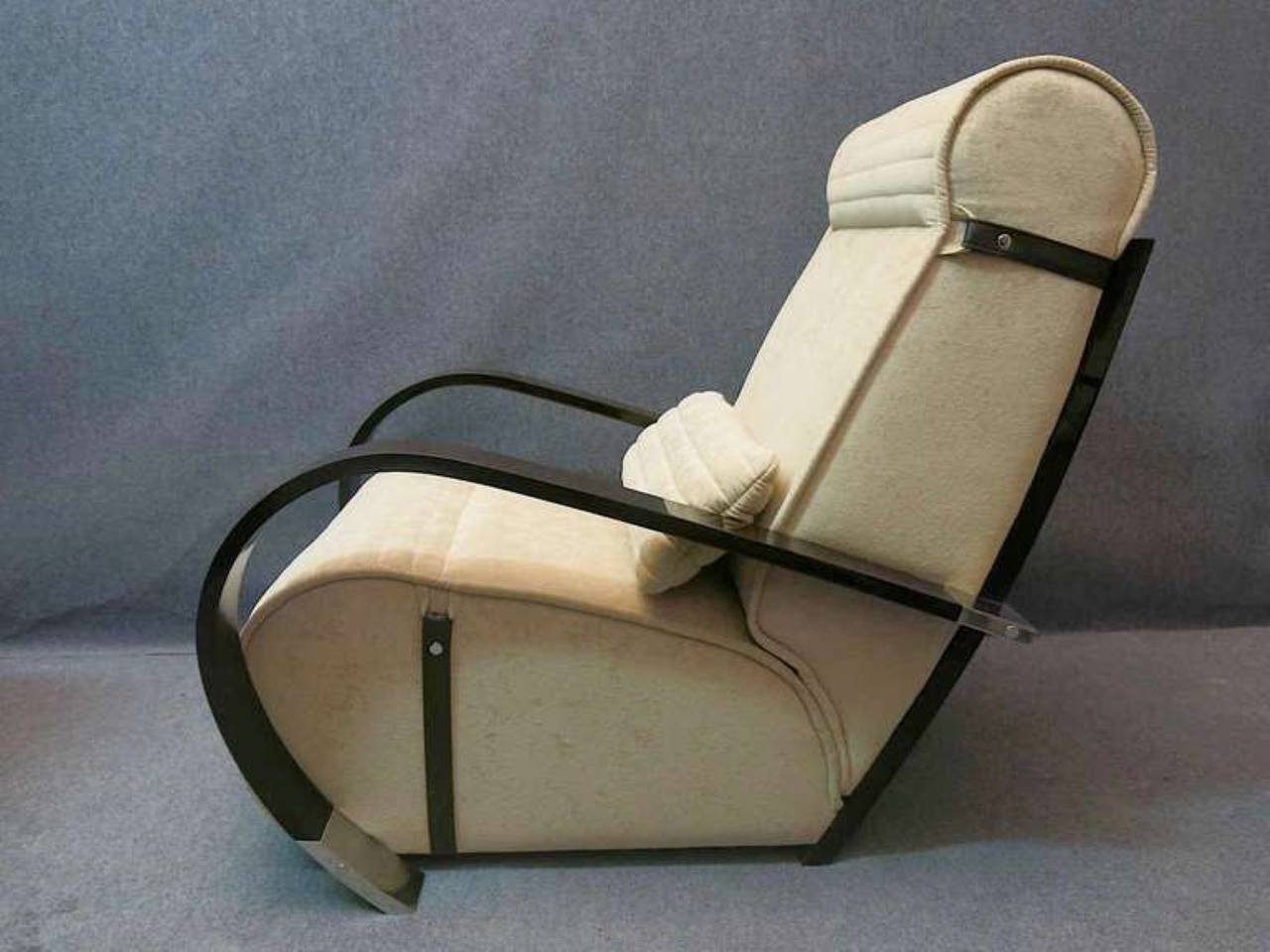 Pair of Midcentury Wood and Velvet Italian Lounge Chairs, 1950 1