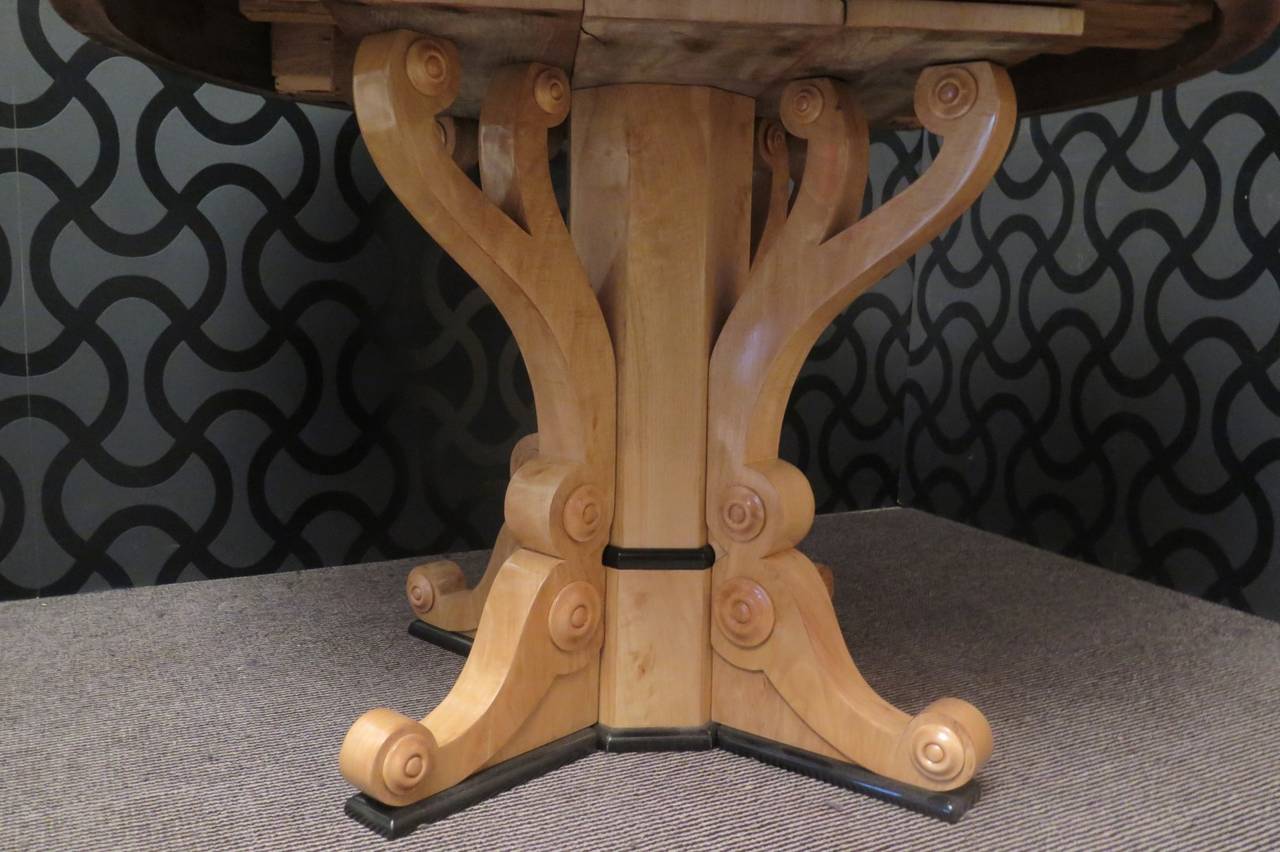 Walnut Rare Biedermeier Extendable Table