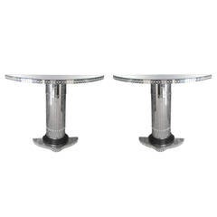 Astonishing Pair of Consoles in Murano Mirrors 5