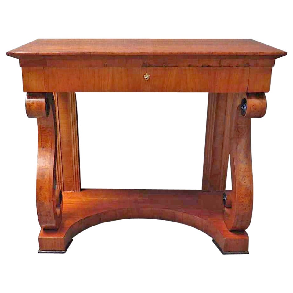 Biedermeier Square Cherrywood Console Table, 1820