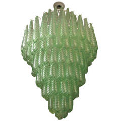 Murano Chandelier Attributed to Vistosi, Green Water