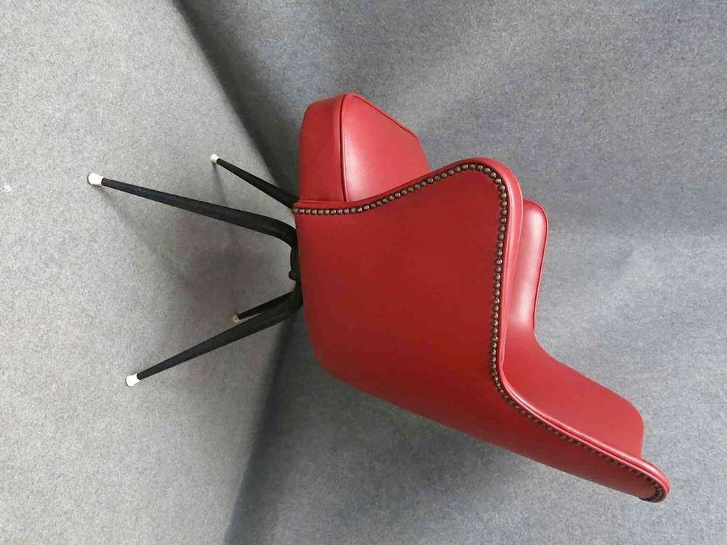 Italian Two Red Office Chairs by Elettra
