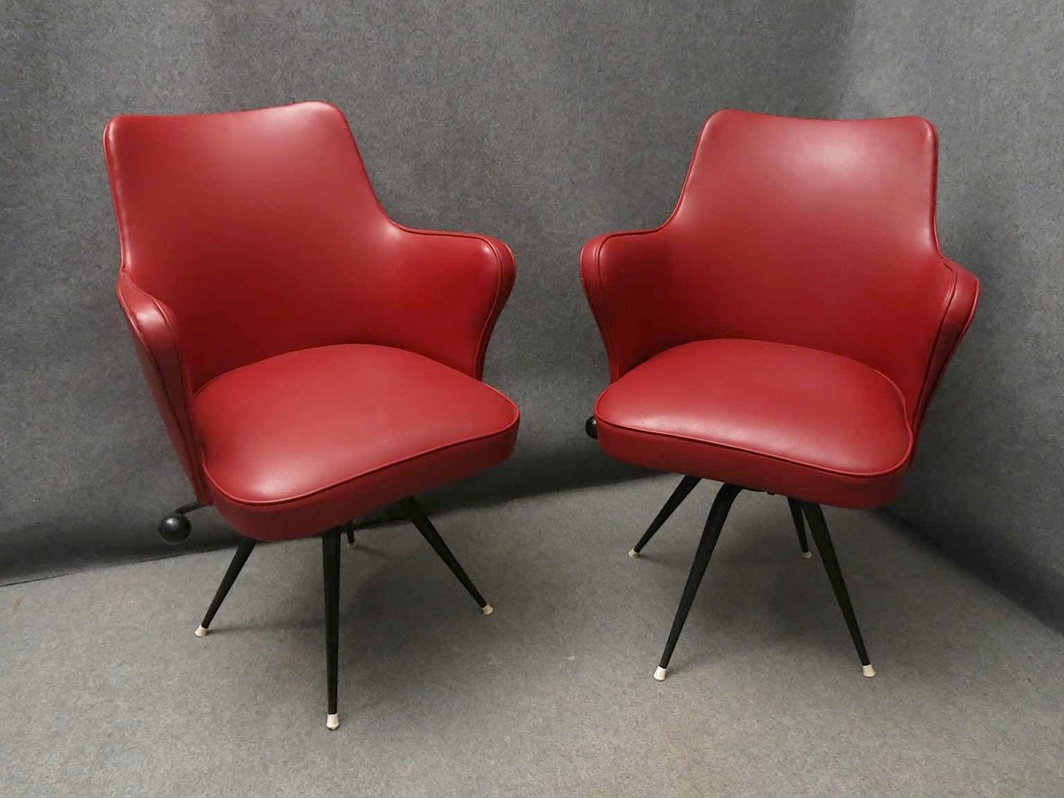 Two Red Office Chairs by Elettra