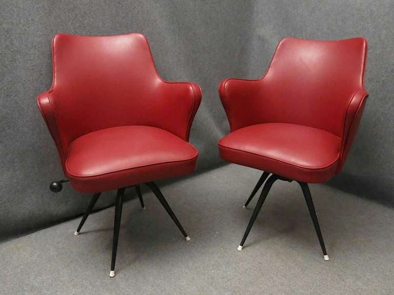 Two Red Office Chairs by Elettra 1