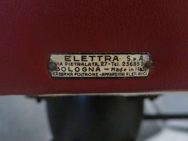 Mid-20th Century Two Red Office Chairs by Elettra
