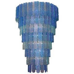 Mazzega Turquoise Blue Chandelier, 1970