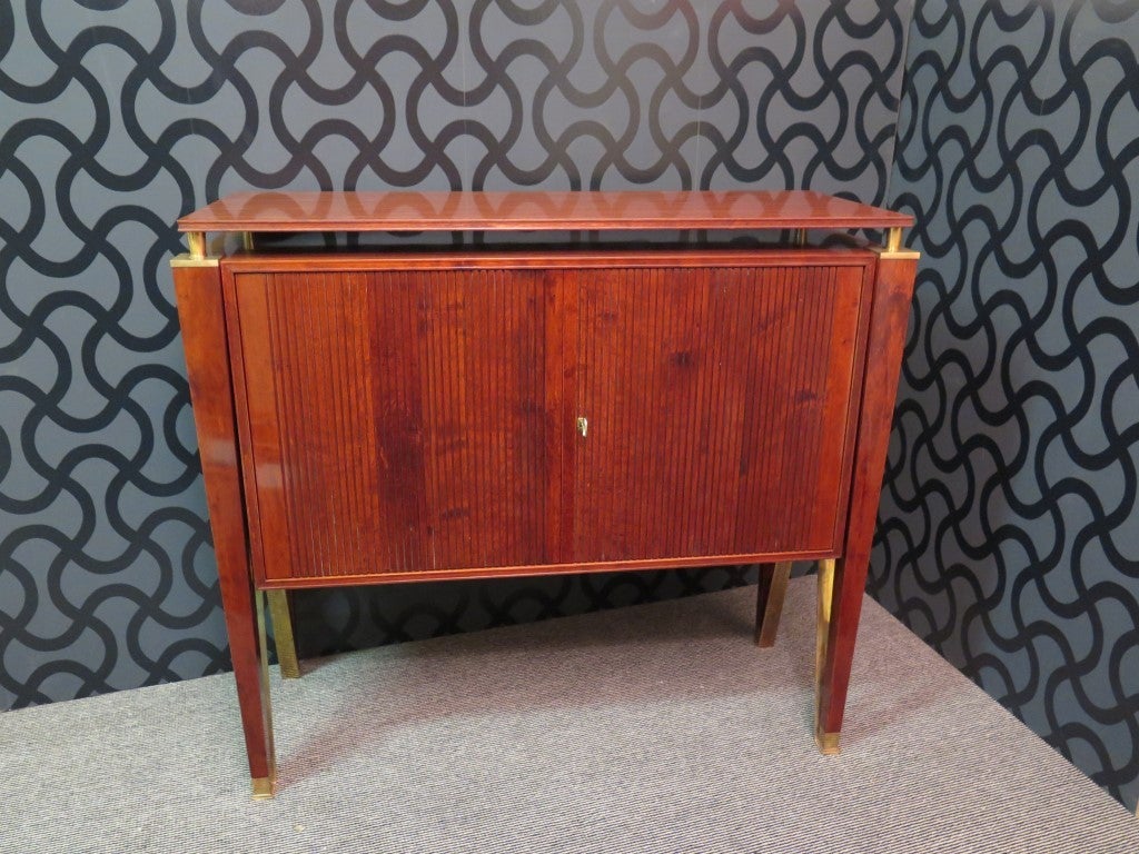 Jacques Quinet Cherrywood and Brass French Sideboard, 1957 8