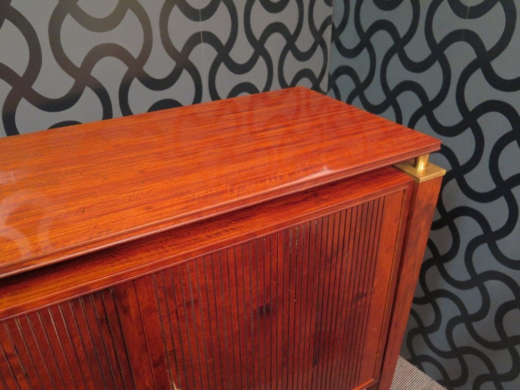 Jacques Quinet Cherrywood and Brass French Sideboard, 1957 5