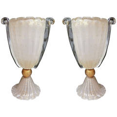 Pair of Table Lamps 50s, signed Barovier & Toso