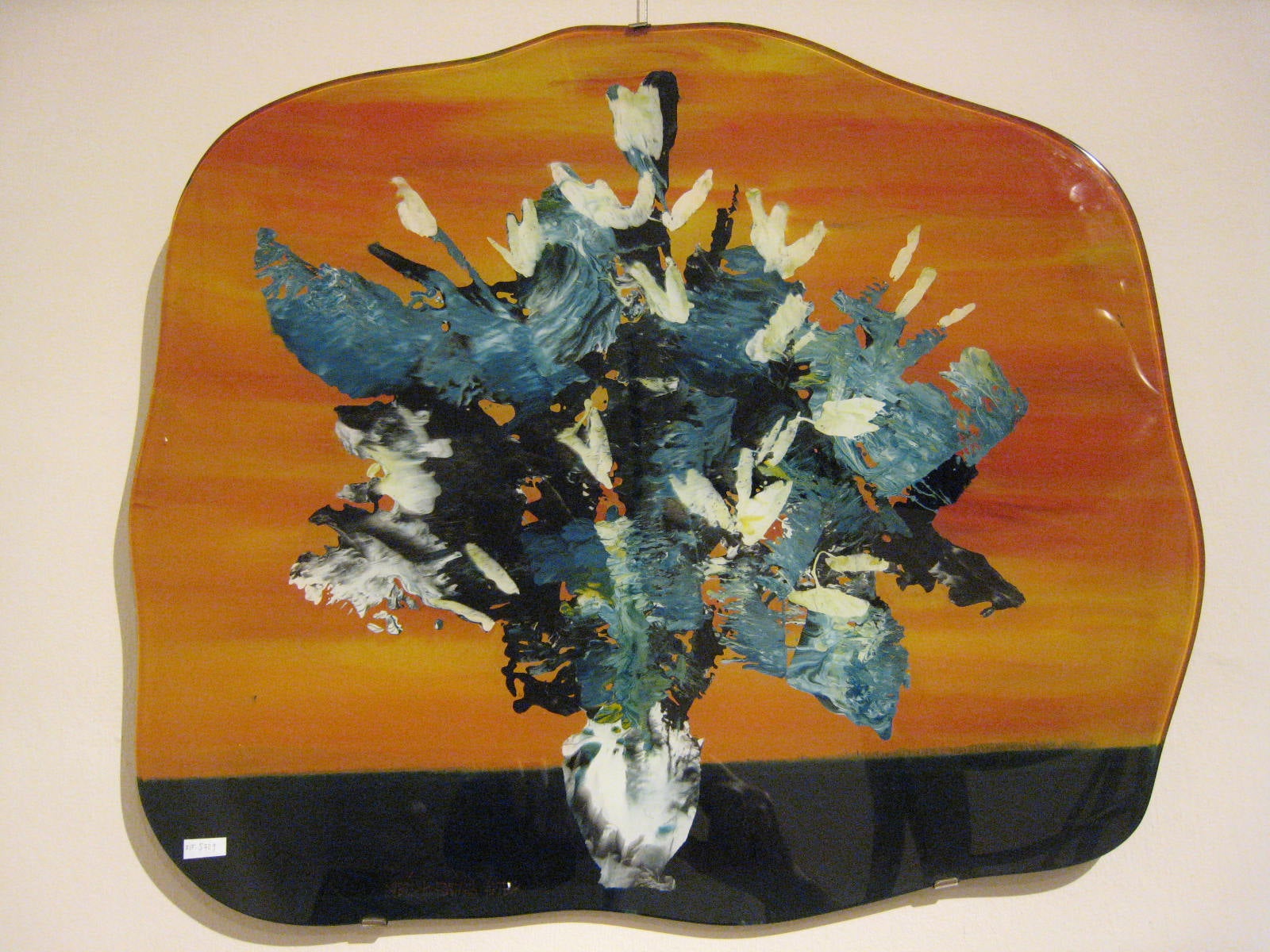 A pair of Fontana Arte curved cristal painting by Dube