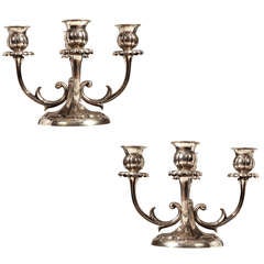 Pair of silver  candelsticks 1935-40.By Genazzi.
