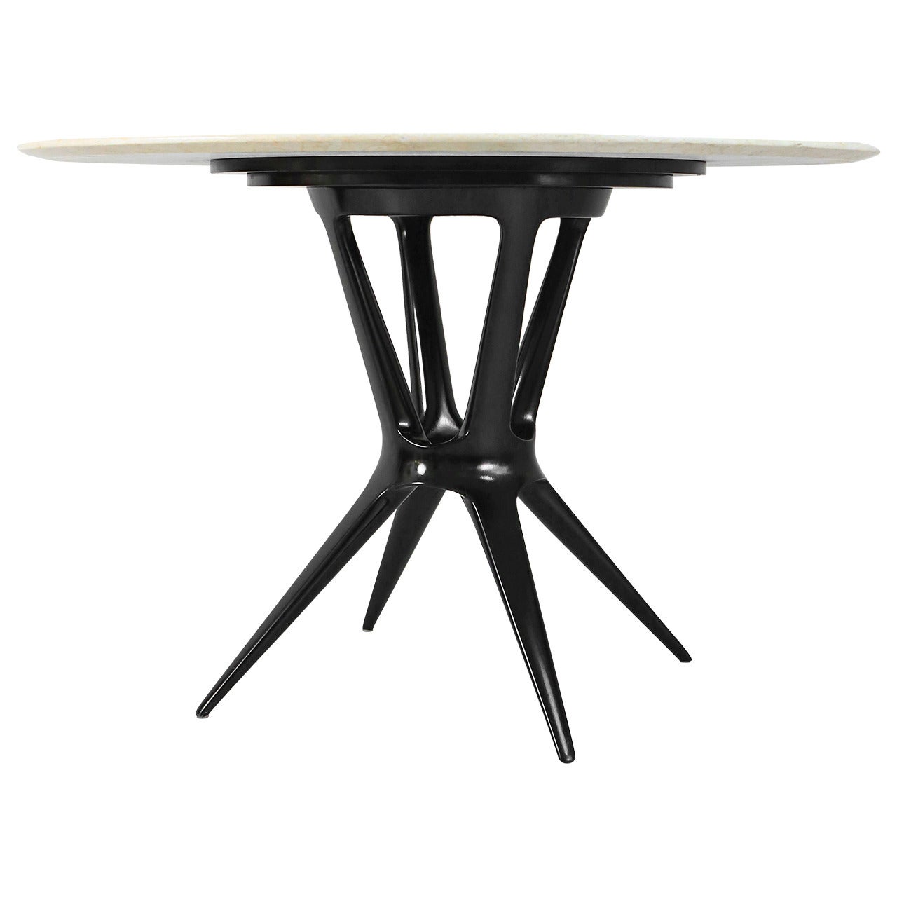 Slender and Important, Italian 1950s Round Dining or Center Table by Borsani