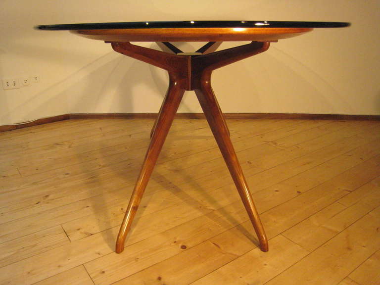 A Stunning 1950's Italian-florentine Sculptured Solid Walnut Table By Architect Tempestini - For Sale 2