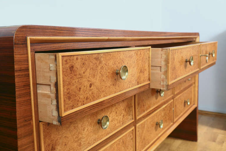 Art Deco Maple Burl Chest of Drawers 2