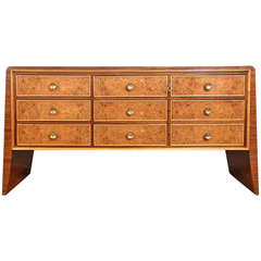 Art Deco Maple Burl Chest of Drawers