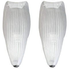 Pair of Venini Murano Glass Wall Light